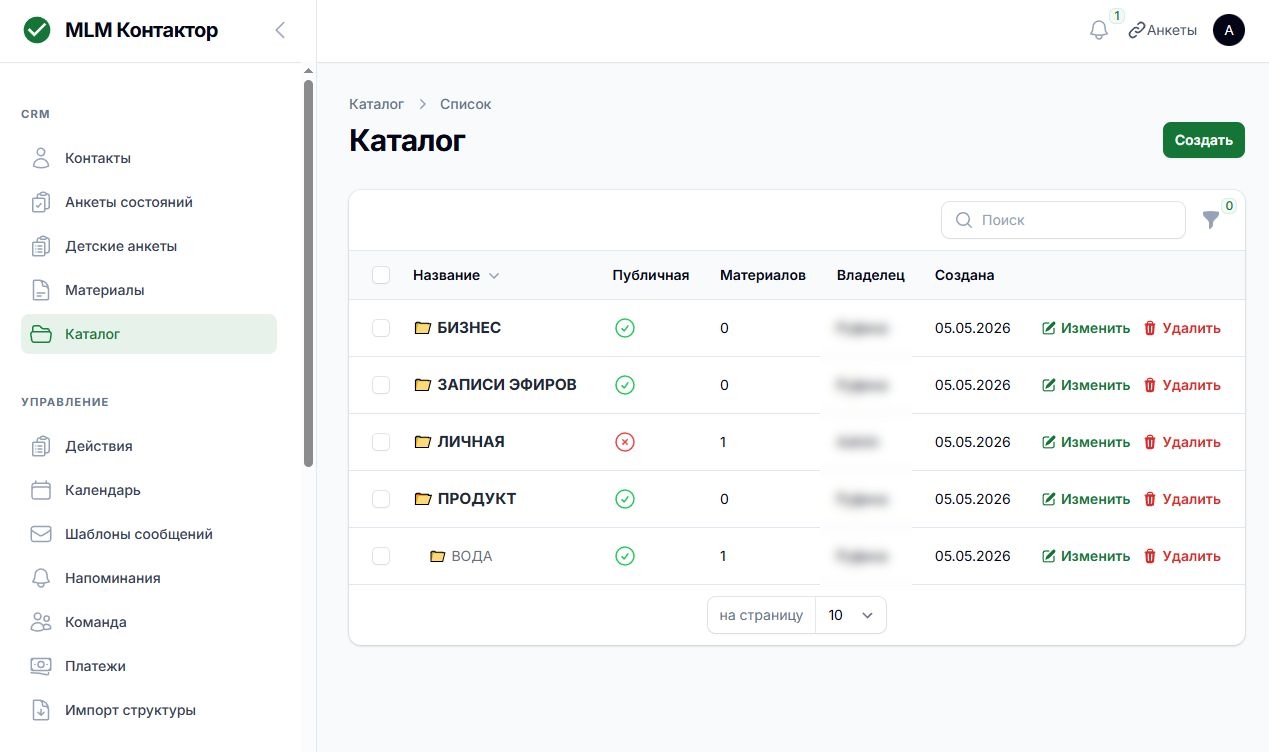 Каталог папок